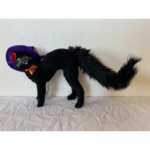 Annalee Scaredy Cat Black Purple Hat Vampire Halloween Decoration 9" Tall 2009